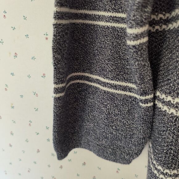 Talbots Sweater NEW 3X Gray White Striped Pullover Cotton Blend Minimal Capsule - Picture 8 of 15